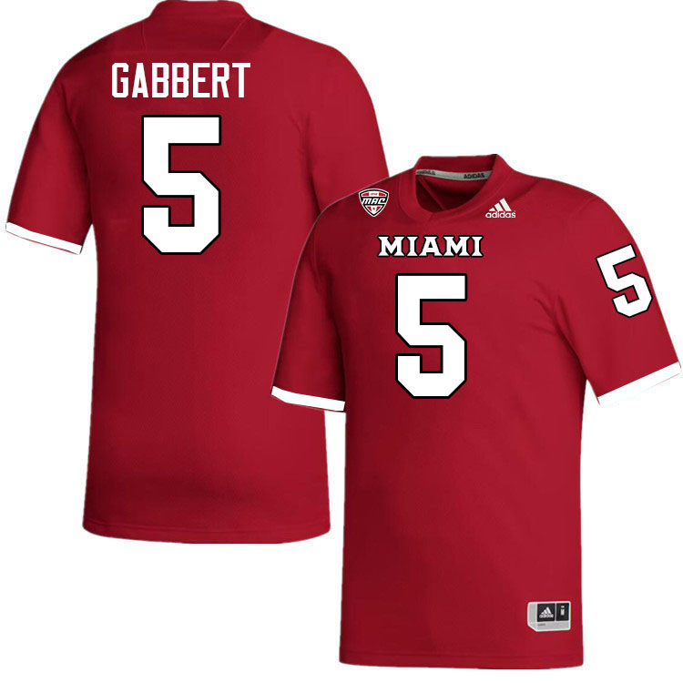 Miami University Redhawks #5 Brett Gabbert College Football Jerseys Stitched-Red